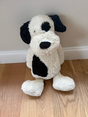 black and cream dog jellycat
